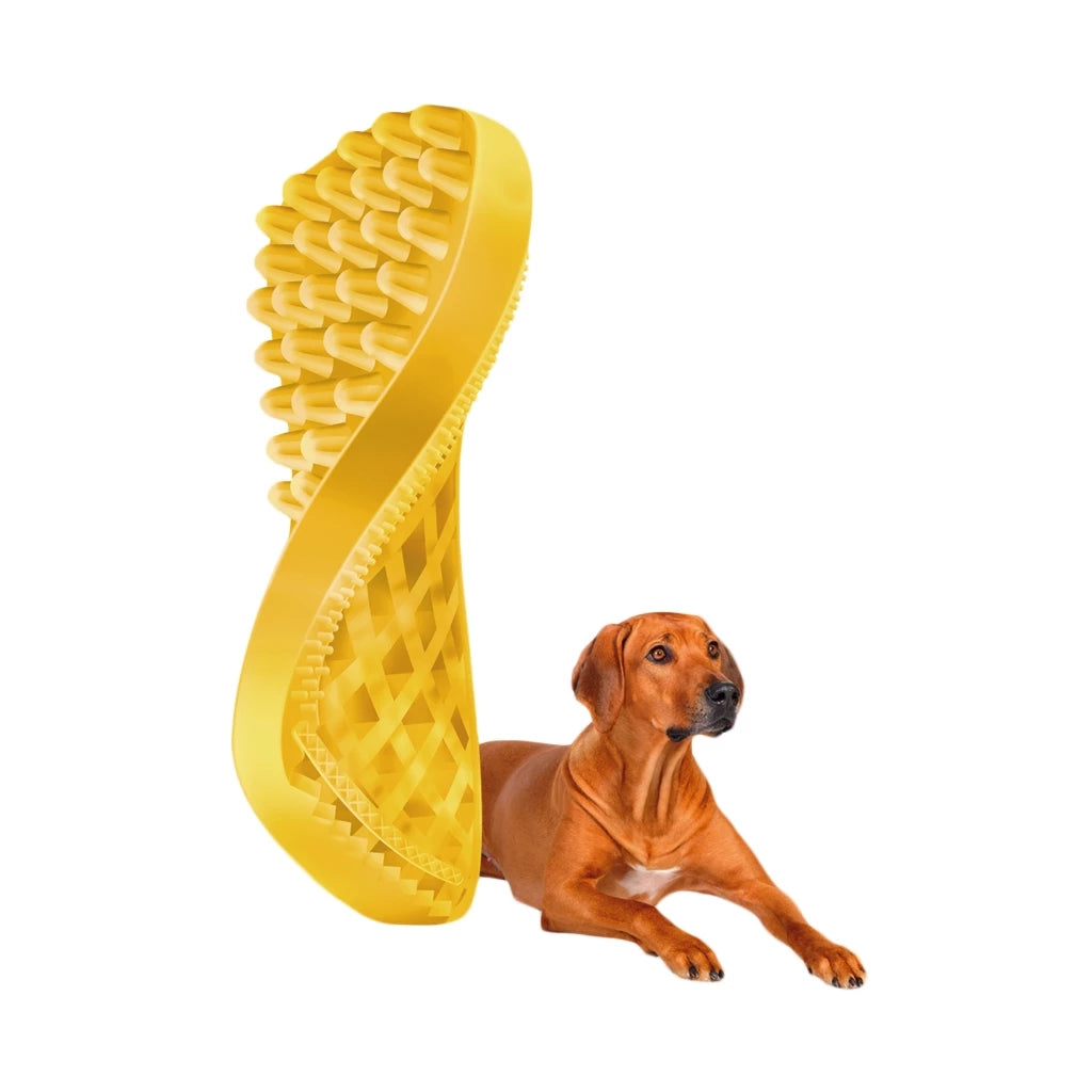 Pet + Me Kurzhaar Bürste Silikon gelb