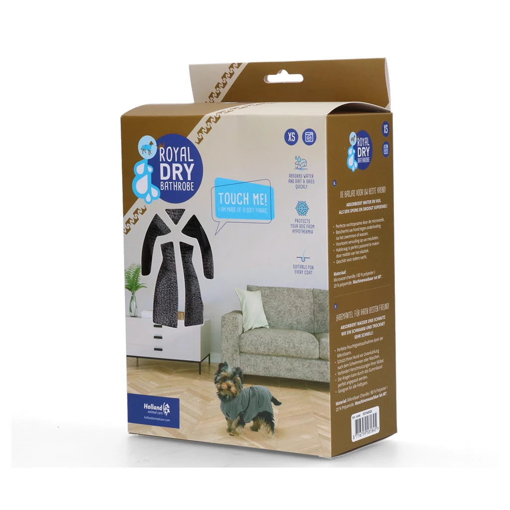 Royal Dry Bademantel aus Mikrofaser für Hunde XS