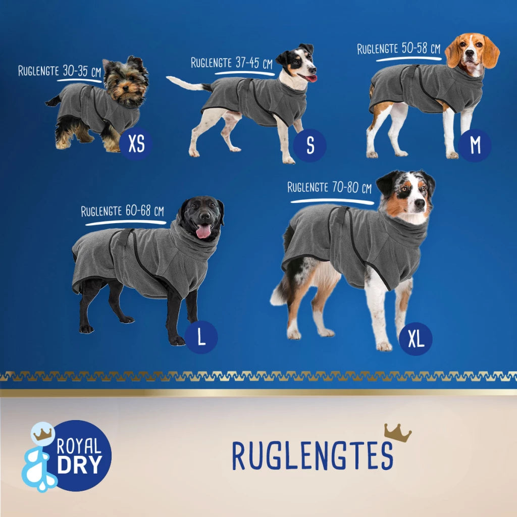 Royal Dry Bademantel aus Mikrofaser für Hunde S